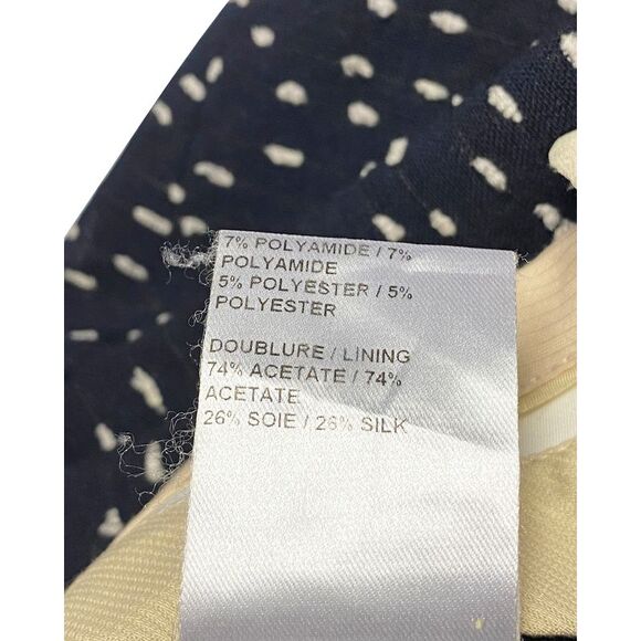 Chloé Pattern Trousers in Navy Blue Wool